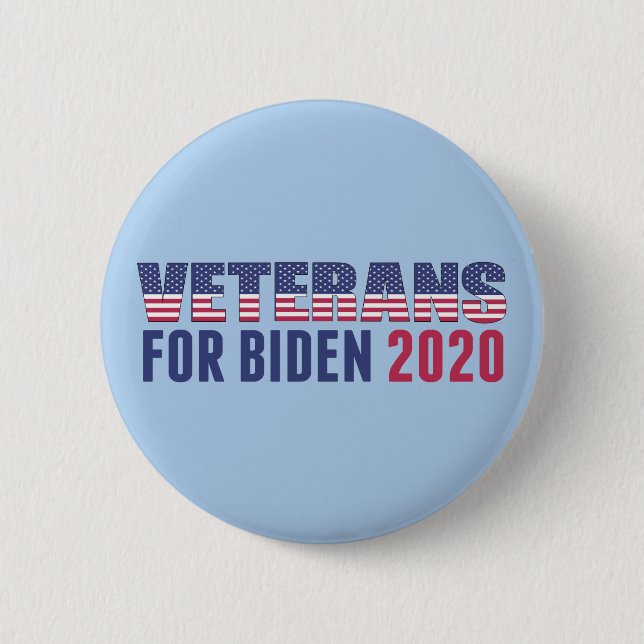 Macaron Rond 5 Cm Anciens combattants pour Biden 2020 (Devant)