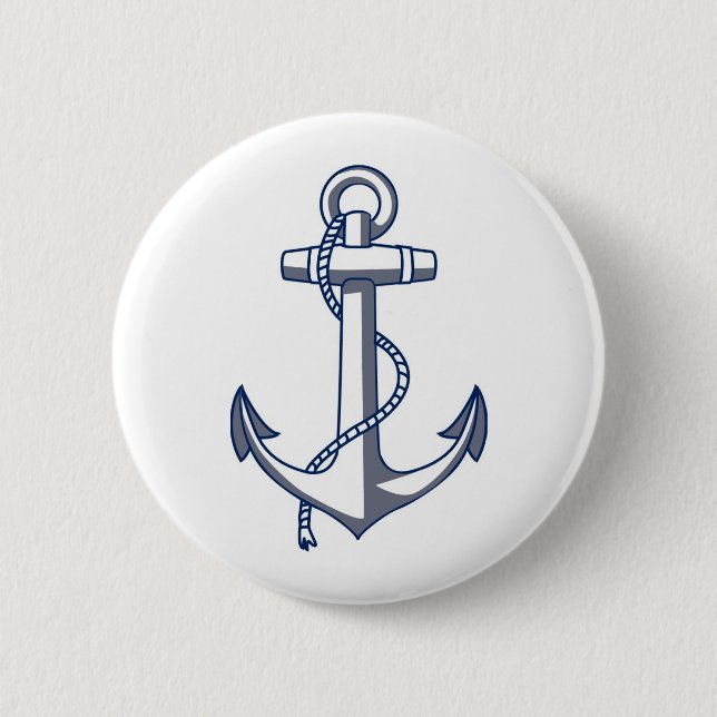Macaron Rond 5 Cm Ancre nautique (Devant)