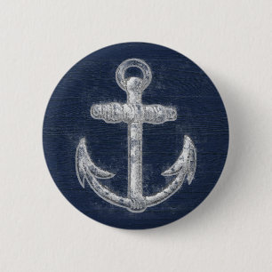 Macaron Rond 5 Cm Ancre nautique vintage