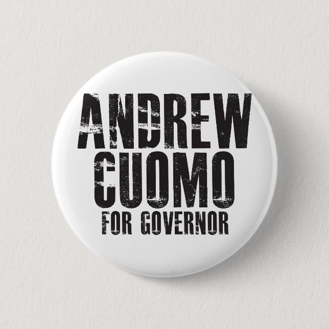 Macaron Rond 5 Cm Andrew Cuomo pour le gouverneur 2010 (Devant)