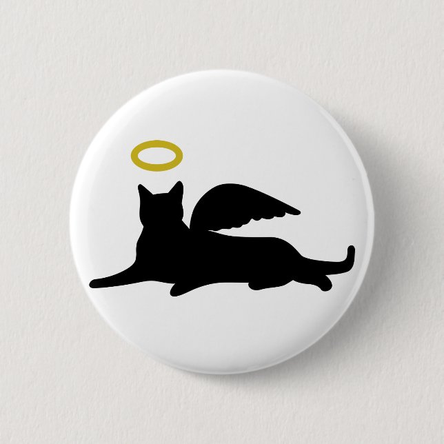 Macaron Rond 5 Cm Ange de chat (Devant)