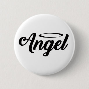 Macaron Rond 5 Cm Angel Art Cool Texte Graphique Mot Texte Art Cute