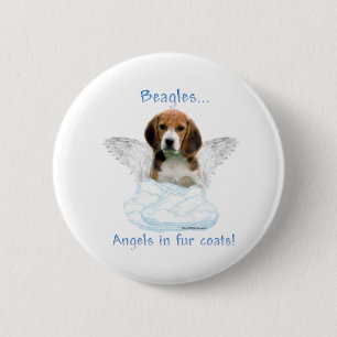 Macaron Rond 5 Cm Angel beagle - Bouton