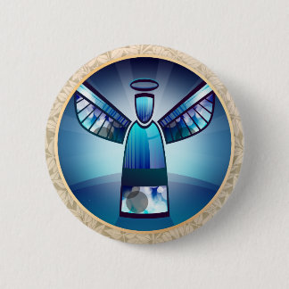 Macaron Rond 5 Cm Angel : Bouton Pinback Angel bleu