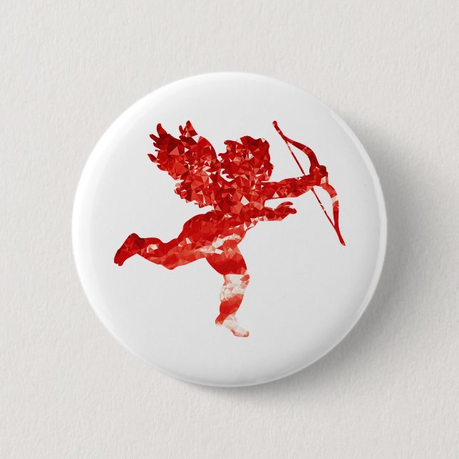 Macaron Rond 5 Cm Angel Cupid Red Cherub Saint Valentin (Devant)