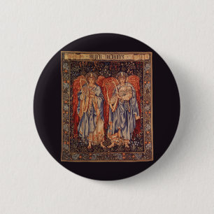 Macaron Rond 5 Cm Angeli Laudantes by Sir Edward Coley Burne Jones