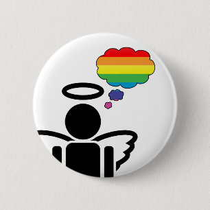 Macaron Rond 5 Cm angelicon. pensées arc-en-ciel :