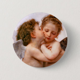 Macaron Rond 5 Cm Angels First Kiss, Bouguereau