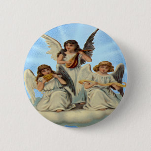 Macaron Rond 5 Cm Angels Sur Un Bouton Nuage