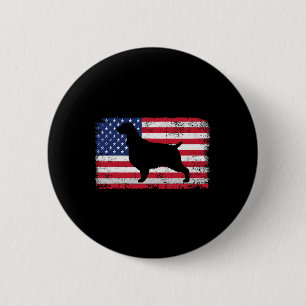 Macaron Rond 5 Cm Anglais Springer Spaniel 4 juillet Patriotique Ame