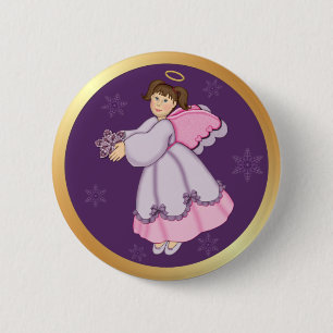 Macaron Rond 5 Cm Angle de flocon de neige