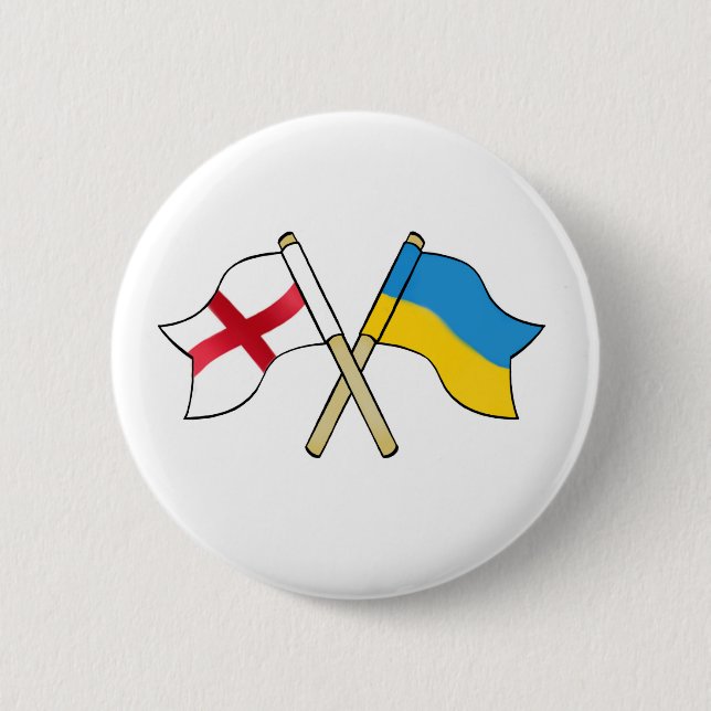 Macaron Rond 5 Cm Angleterre et Ukraine s'unissent (Devant)