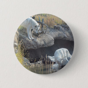 Macaron Rond 5 Cm Animal d'amour de paix de pays de nature de forêt