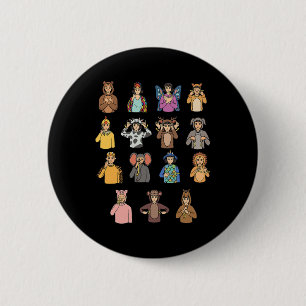 Macaron Rond 5 Cm Animaux ASL Gesture mains Sourdes Perte auditive A
