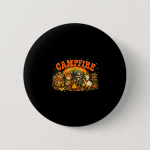 Macaron Rond 5 Cm Animaux de camping feu de camp campeur aventure pl