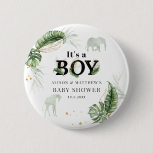 Macaron Rond 5 Cm Animaux de safari dans la jungle thème garçon Baby