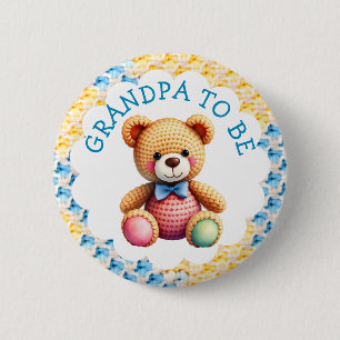 Macaron Rond 5 Cm Animaux en peluche Grand-père à venir Baby Show