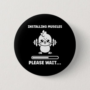 Macaron Rond 5 Cm Animaux Installation Muscles Fitness Musculation C