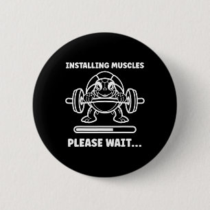 Macaron Rond 5 Cm Animaux Installation Muscles Fitness Musculation T