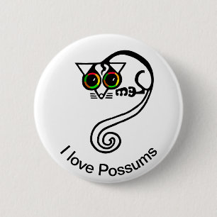 Macaron Rond 5 Cm Animaux sauvages - love POSSUMS - faune australien