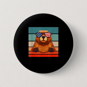Macaron Rond 5 Cm Animaux Vintage Groundhog Amoureux Week-ends sont 