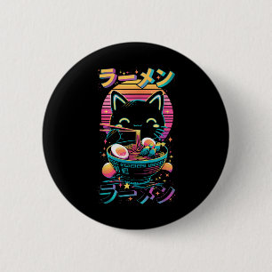 Macaron Rond 5 Cm Anime chat manger Ramen japonais Ramen Chat Japon