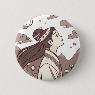 Macaron Rond 5 Cm Anime Girl Semble Blossom Cute Cadeau ✨ ☁️ 🗻 🏮
