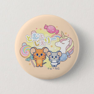 Macaron Rond 5 Cm Anime Magique Candyland avec Jerry et Tuffy