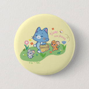 Macaron Rond 5 Cm Anime Tom, Jerry et Tuffy Picnic
