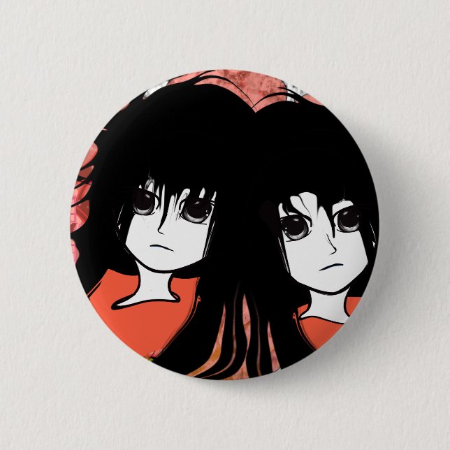 Macaron Rond 5 Cm Anime Twins (Devant)
