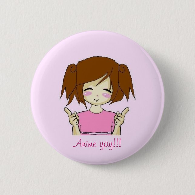 Macaron Rond 5 Cm Anime yay ! ! bouton (Devant)