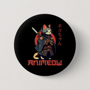 Macaron Rond 5 Cm ANIMEOW Fun Cute Samurai Kawaii Chat Ninja Costume