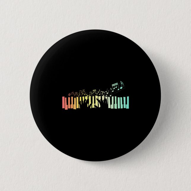 Macaron Rond 5 Cm Anist Keyboards Music Notes Ano  (Devant)