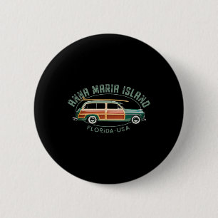 Macaron Rond 5 Cm Anna Maria Island Floride Surf vintage