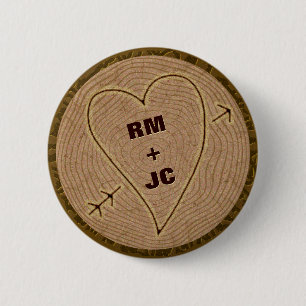 Macaron Rond 5 Cm Anneaux d'arbre en bois découpés par coeur