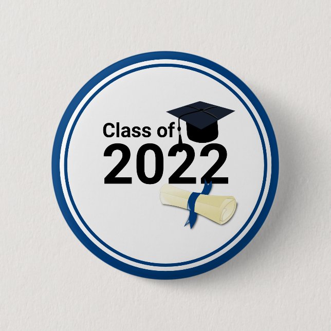 Macaron Rond 5 Cm Année de diplôme classe élégante de 2022 (Devant)