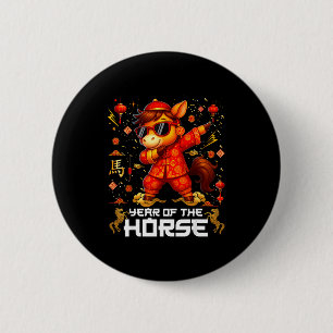 Macaron Rond 5 Cm Année du cheval Cheval qui fait dabber Nouvel An l