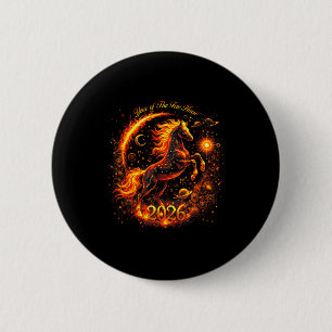 Macaron Rond 5 Cm Année du cheval de feu 2026 Nouvel An chinois luna