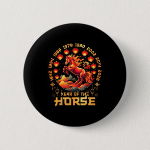 Macaron Rond 5 Cm Année du cheval de feu Nouvel An chinois 2026 Déco