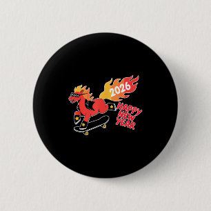 Macaron Rond 5 Cm Année du Cheval de Feu – Nouvel An du zodiaque chi