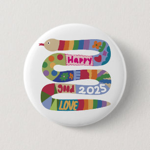 Macaron Rond 5 Cm Année du serpent 2025
