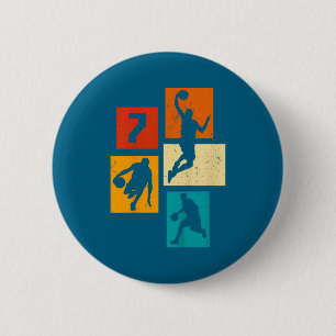 Macaron Rond 5 Cm Années Joueur Âgé 7e Basketball 7 Basketball Amusa