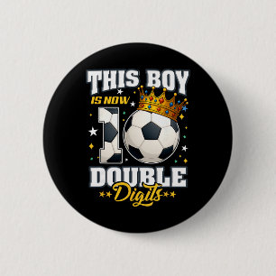 Macaron Rond 5 Cm Anniversaire 10 ans de football Ce garçon a mainte