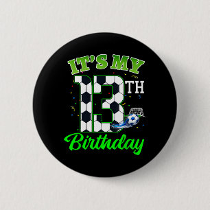 Macaron Rond 5 Cm Anniversaire 13 ans Football Garçon Fille Enfants