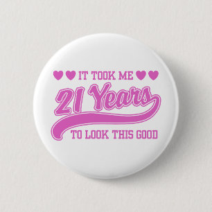 Macaron Rond 5 Cm Anniversaire 21 ans