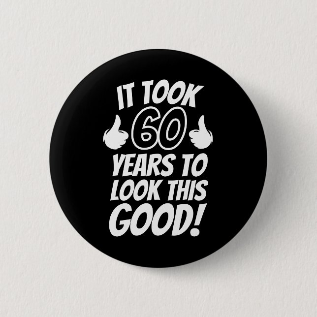 Macaron Rond 5 Cm Anniversaire 60 ans (Devant)