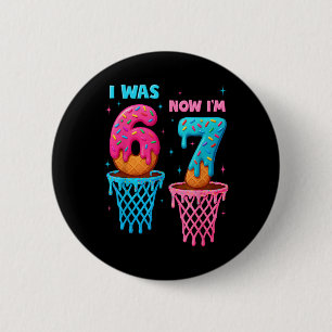 Macaron Rond 5 Cm Anniversaire 7 Ans J'avais 6 Ans Maintenant J'ai 7