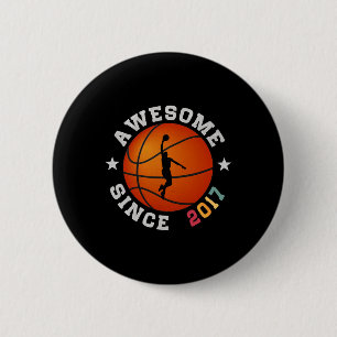 Macaron Rond 5 Cm Anniversaire Bysketbyll Joueur stupéfiant depuis