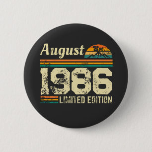 Macaron Rond 5 Cm Anniversaire d'août année personnalisée
