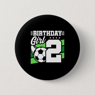 Macaron Rond 5 Cm Anniversaire de football Fille de 2 ans T Shi de 2